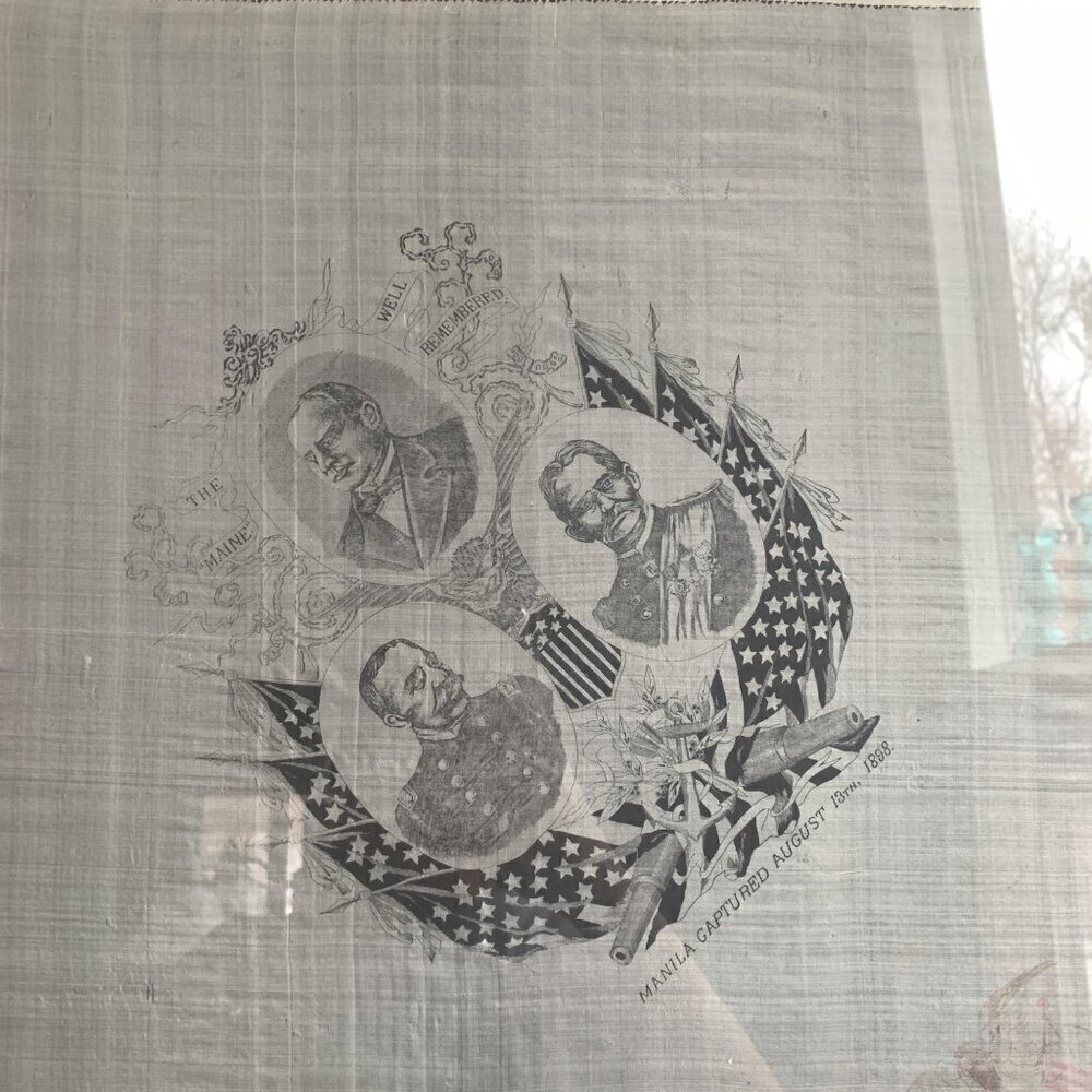 1898 Manila Captured August 13th Silk Scarf Professionally Framed - Picture 3 of 12